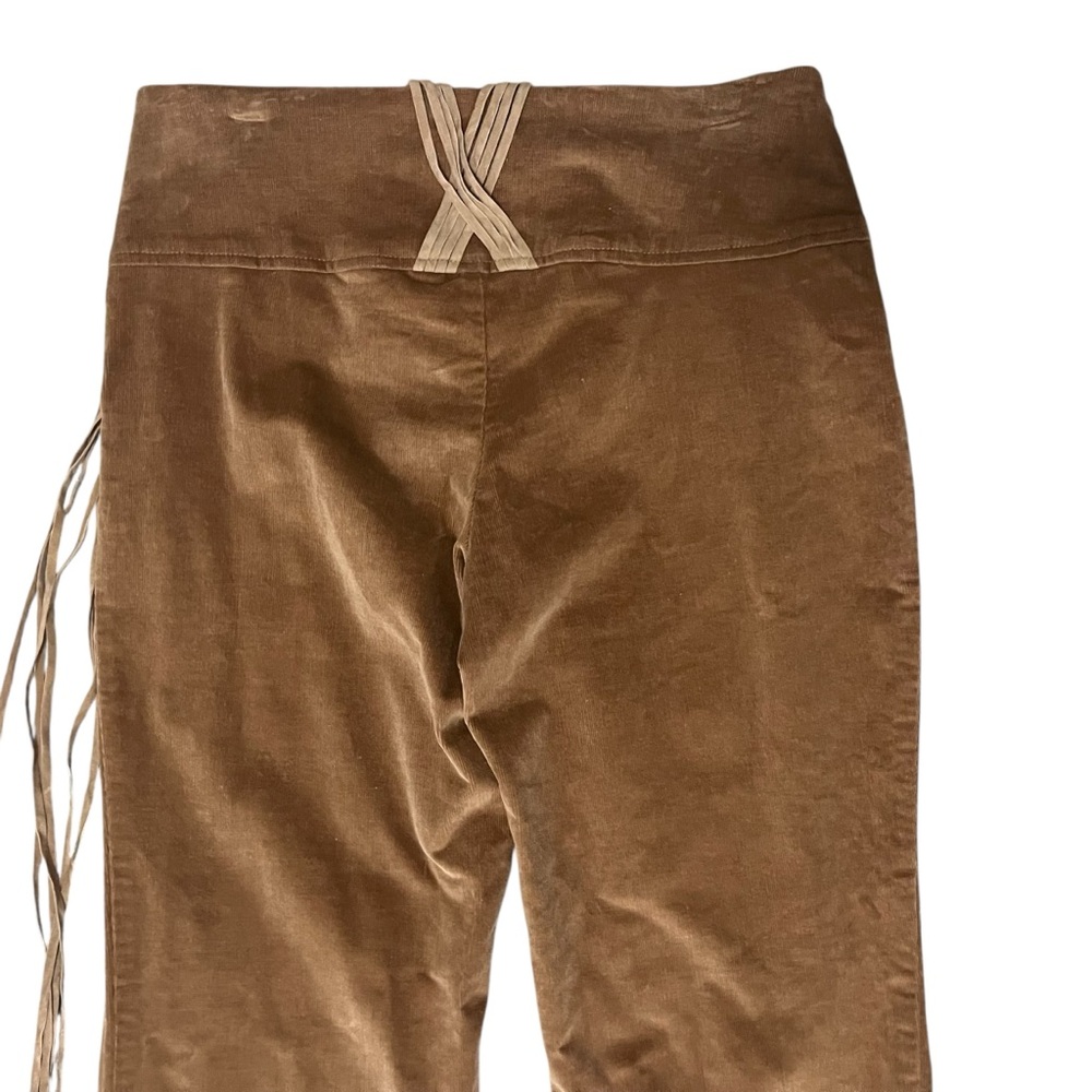 Cache Brown Velvet Flared Pants with Fringe Belt - Picture 7 of 14
